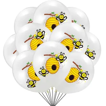 10/30個蜜蜂圖案12吋乳膠氣球,白色、黑色、黃色氣球裝飾套裝,適用於生日、嬰兒派對等場合 8 最佳銷售 嬰兒氣球 - №1