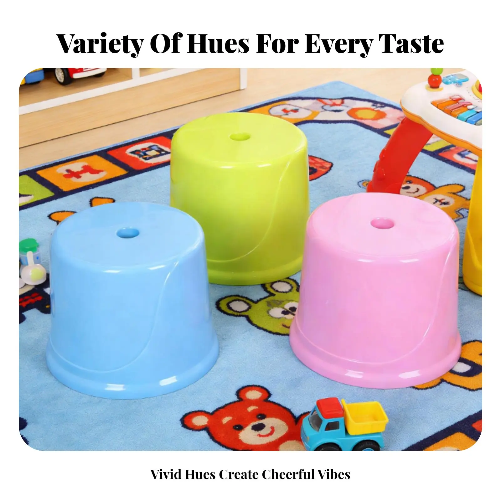 

Stackable Round Seat Thickened Stackable Stool Set Long-Lasting Lightweight & Portable for Young Children, Kindergarten