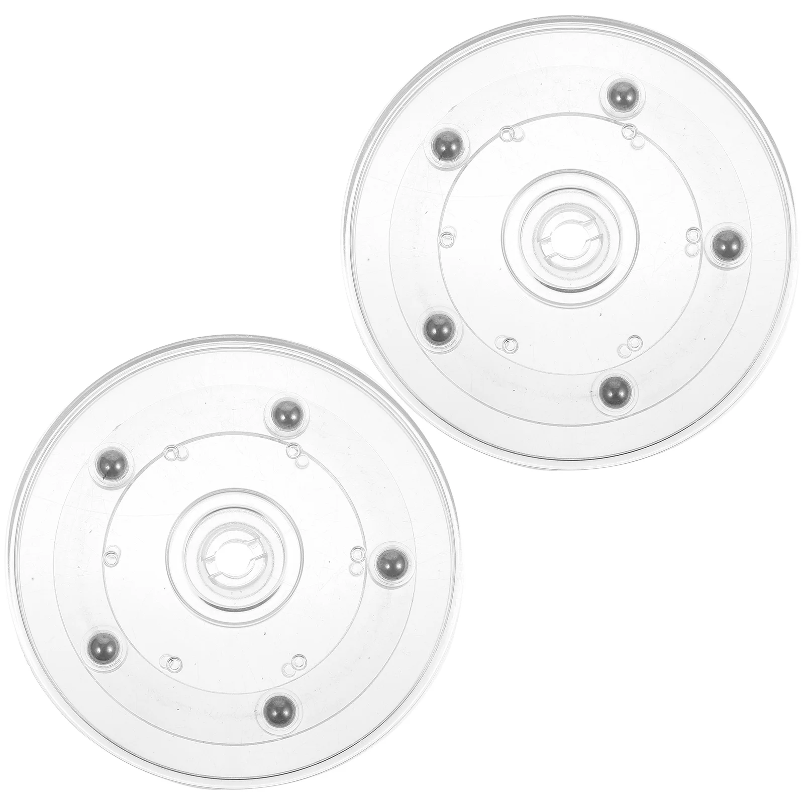 

2Pcs Acrylic Turntable 360-degree Rotating Desktop Seasoning Bottle Holder Smooth Surface Anti-skid Design Storage Tray Kitchen