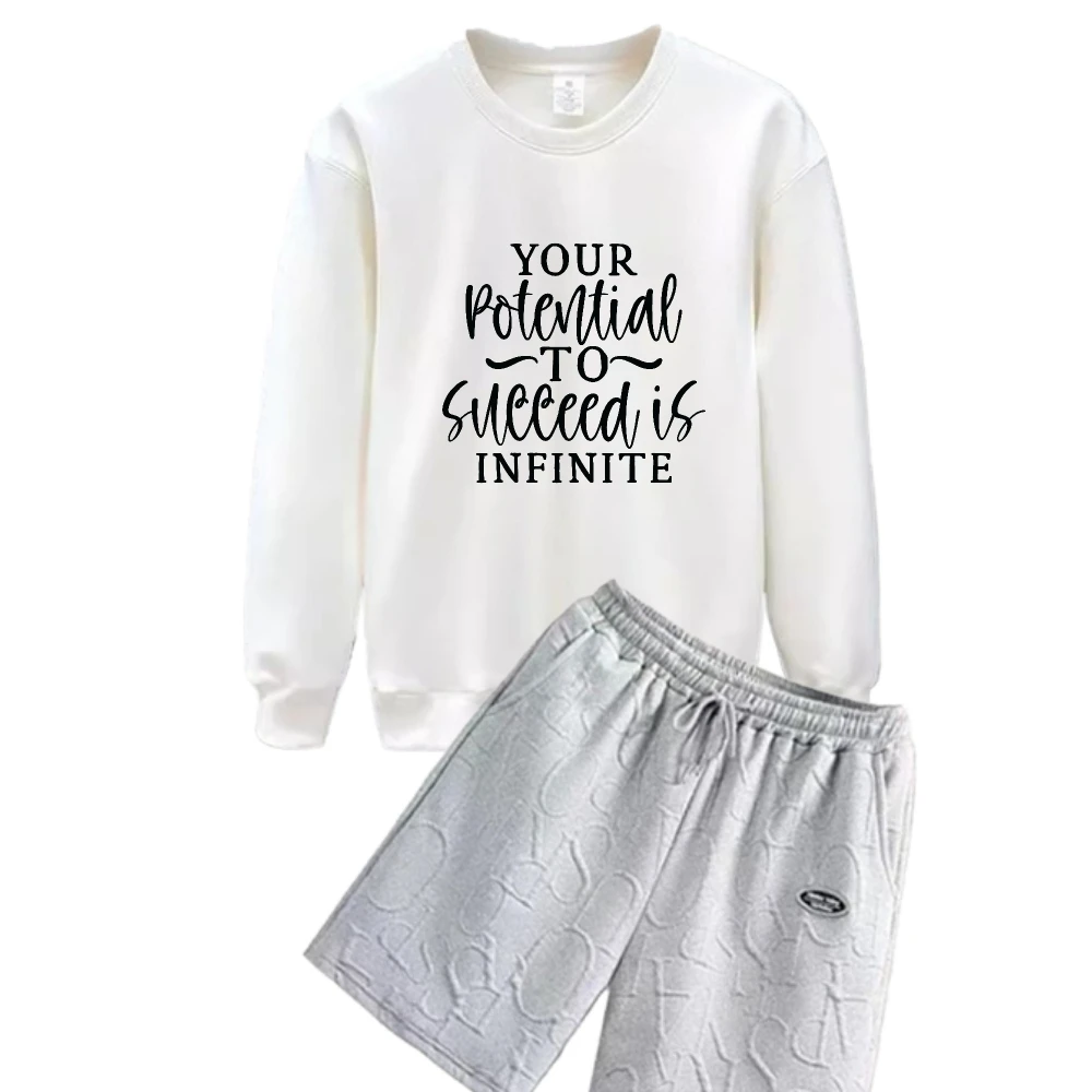 

2025 мужской спортивный костюм с длинными рукавами для отдыха, спортивная одежда, быстросохнущий материал для бега и повседневной носки, комплекты спортивных футболок + шорт