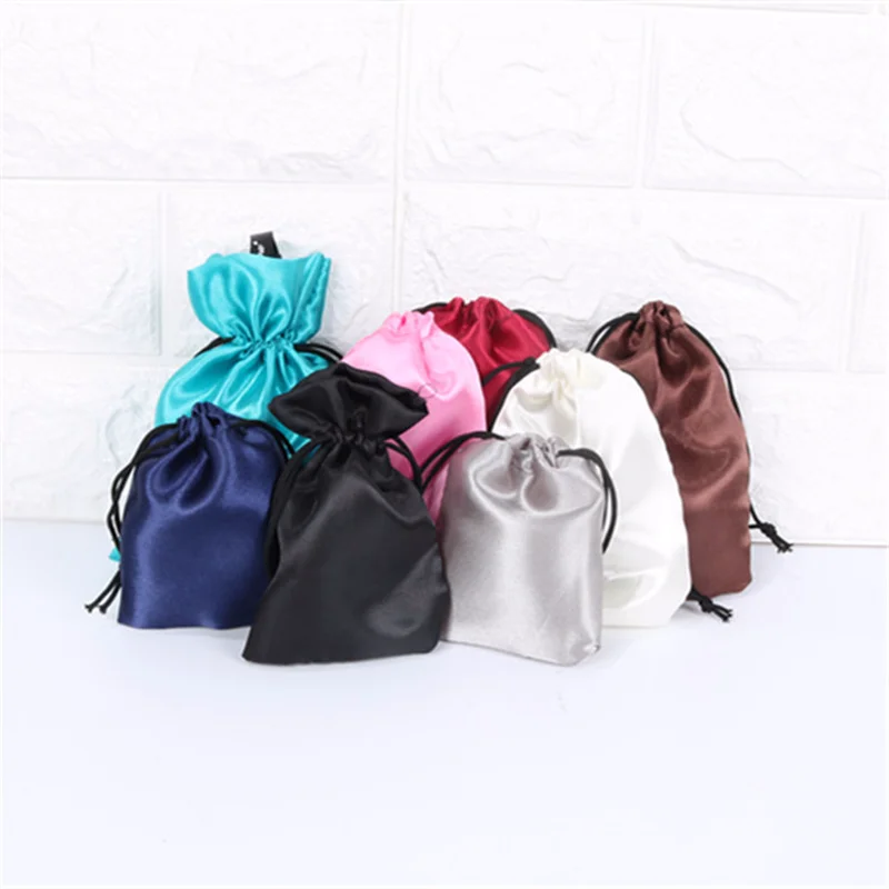 

Mini Satin Bags for Jewelry Bead Packing Bags Custom Logo Drawstring Pouches 100pcs/lot