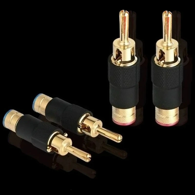 Audiofilski pozłacany wtyk bananowy Samoblokujące złącze kabla głośnikowego Adapter wzmacniacza audio HiFi — zdjęcie produktu 3