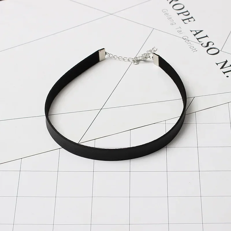 Simple Black Punk Choker Necklace for women Gothic Leather Chokers Necklaces Popular Party Statement Collar Jewelry