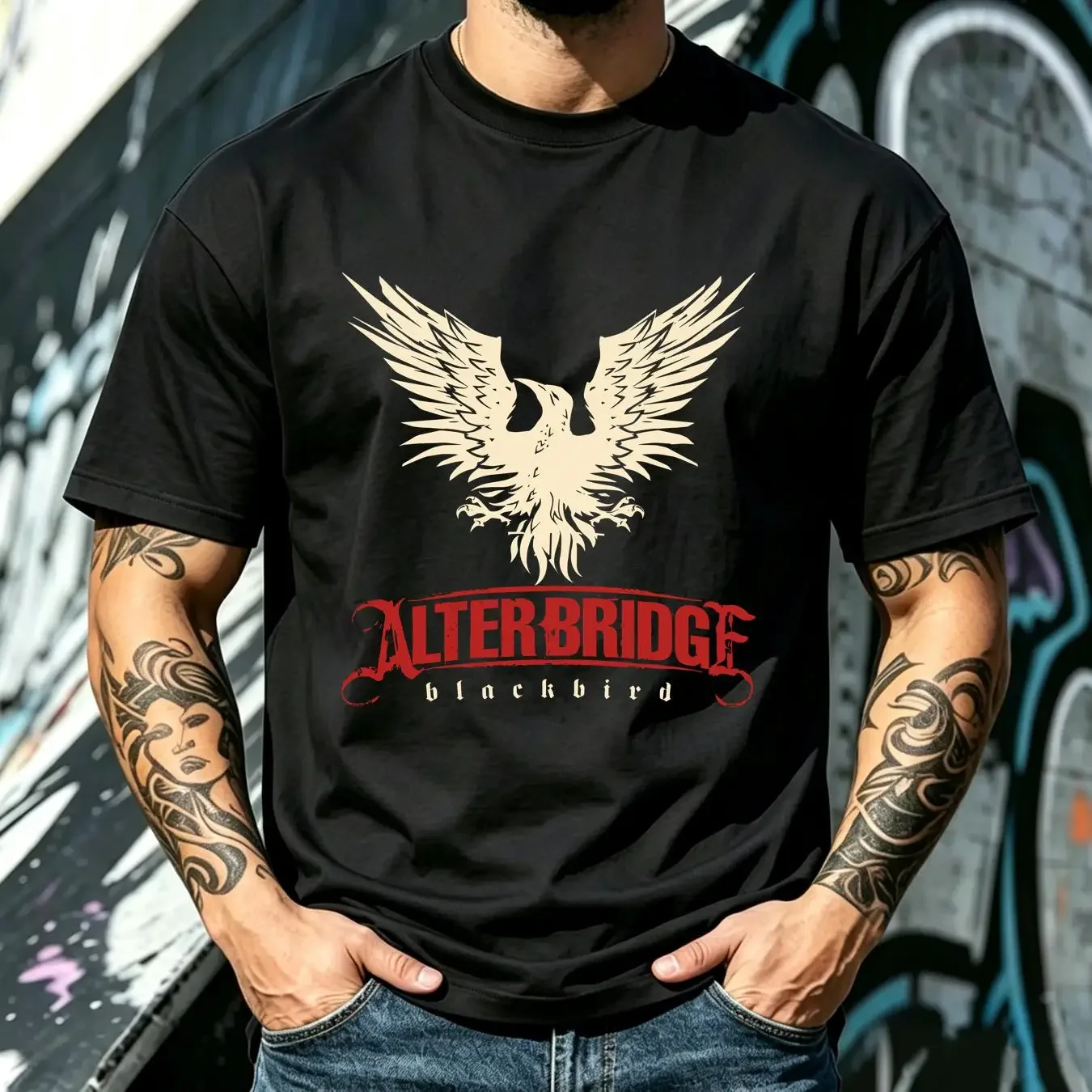 washed T Shirt Alter Bridge Blackbird  Cotton Black Men Size S to 5XL HC151 vintage Washed Stylish graphic fashion Stretched