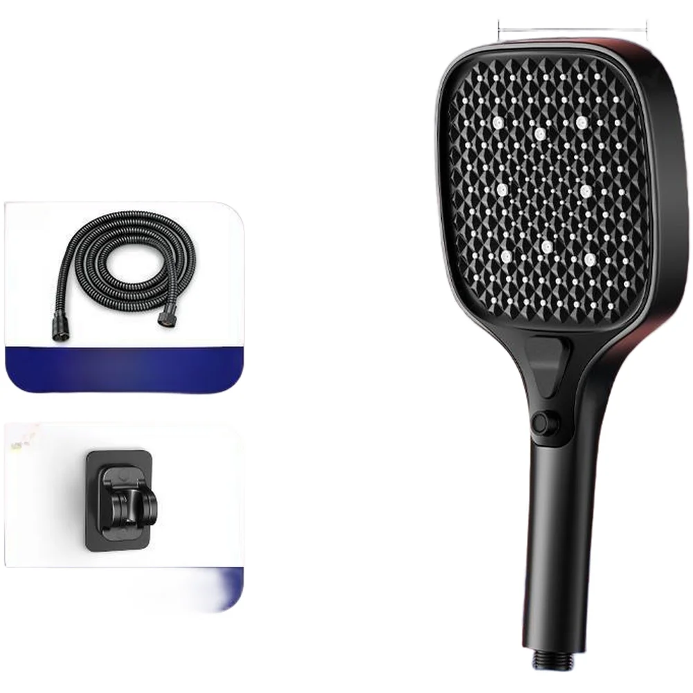 Turbo Enhanced Shower Head 15cm ABS Panel Delivers Powerful Rain Like Stream with 4 Selectable Spray Patterns for Custom Use