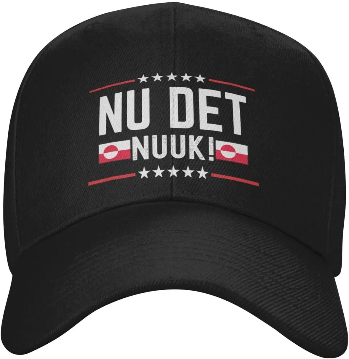 Nu Det Nuuk! Now'S Enough! Greenland Flag Sandwich Hat Baseball Cap Black