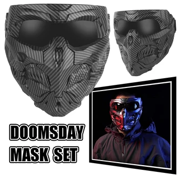Maschera fai da te per il giorno del giudizio con accessori ad assorbimento magnetico Maschere protettive integrali per softair per paintball, tiro, cosplay