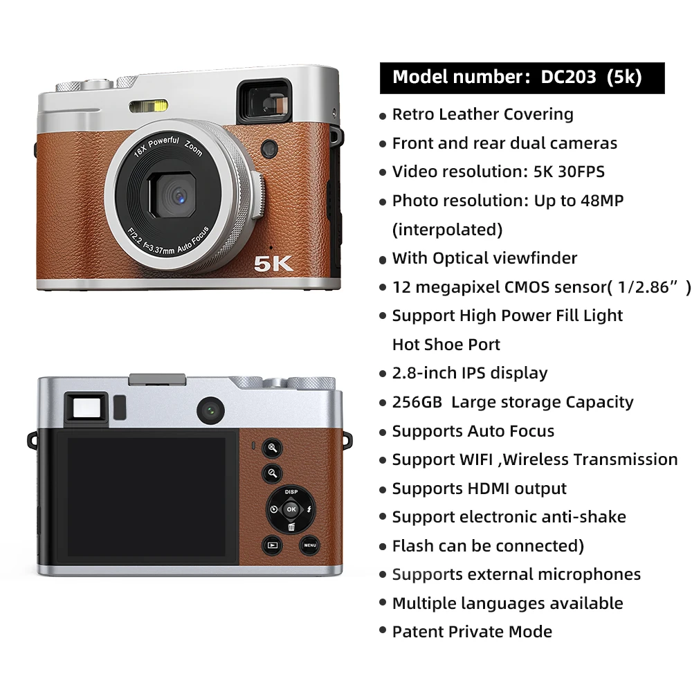 Retro Camara Profesional Dslr 16x  Recorder Video Camera High Quality Camera for Video Shooting  5k Photography Camera