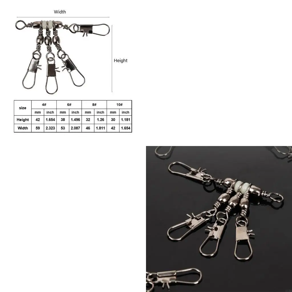 헤비 듀티 낚시 루어 후크 커넥터 해상 낚시 태클 액세서리 20pcs 4xBB