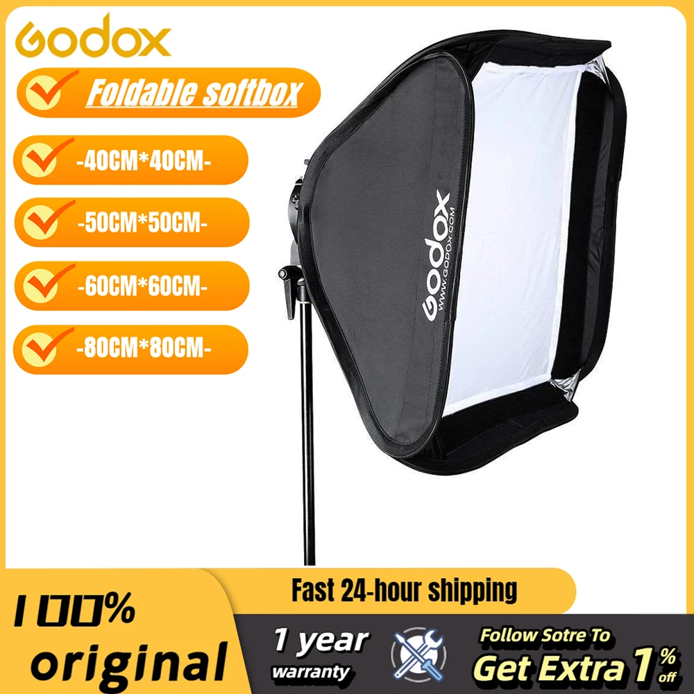 Godox 80x80 см 60x60 см 50x50 см 40x40 см складной софтбокс для вспышки Speedlite софтбокс для кронштейна S-типа подходит для крепления Bowens Elinchrom Godox 80x80 см 60x60 см 50x50 см 40x40 см складной софтбокс для вспышки Speedlite софтбокс для кронштейна S-типа подходит для крепления Bowens Elinchrom