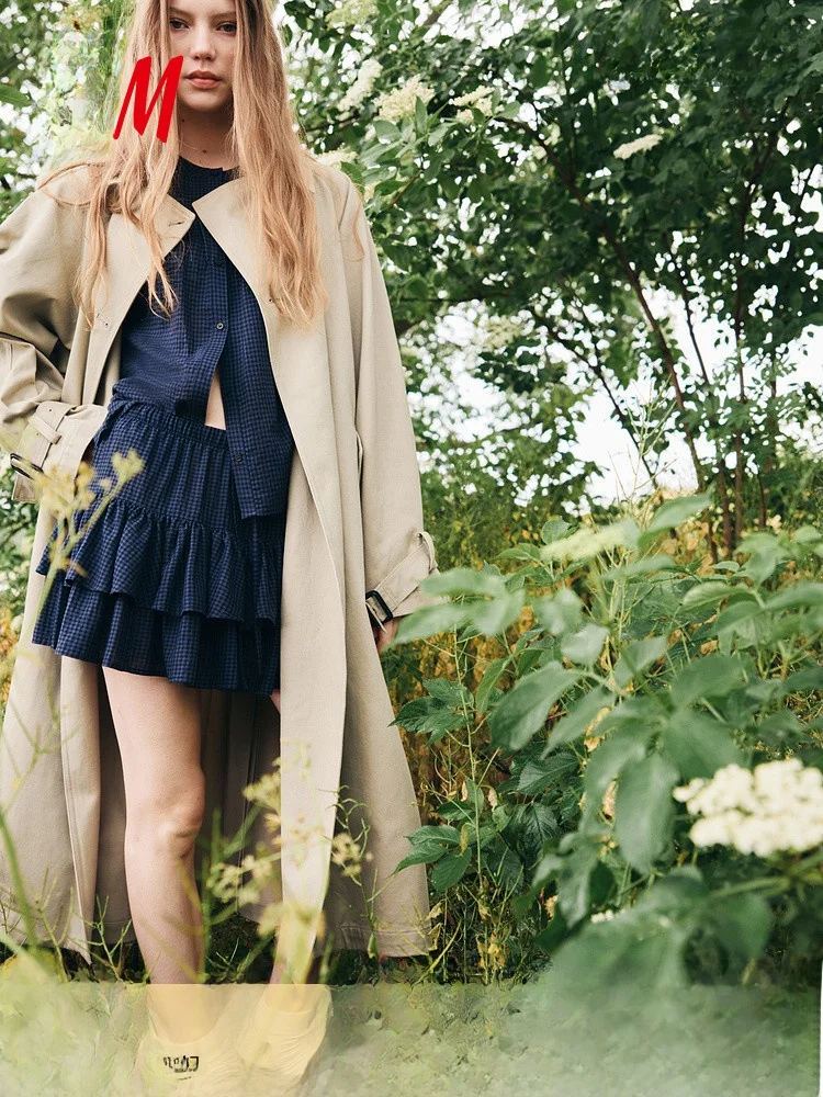 

Юбка с высокой талией, женская повседневная многослойная юбка с завязками H&M, весенняя модная женская юбка 29649