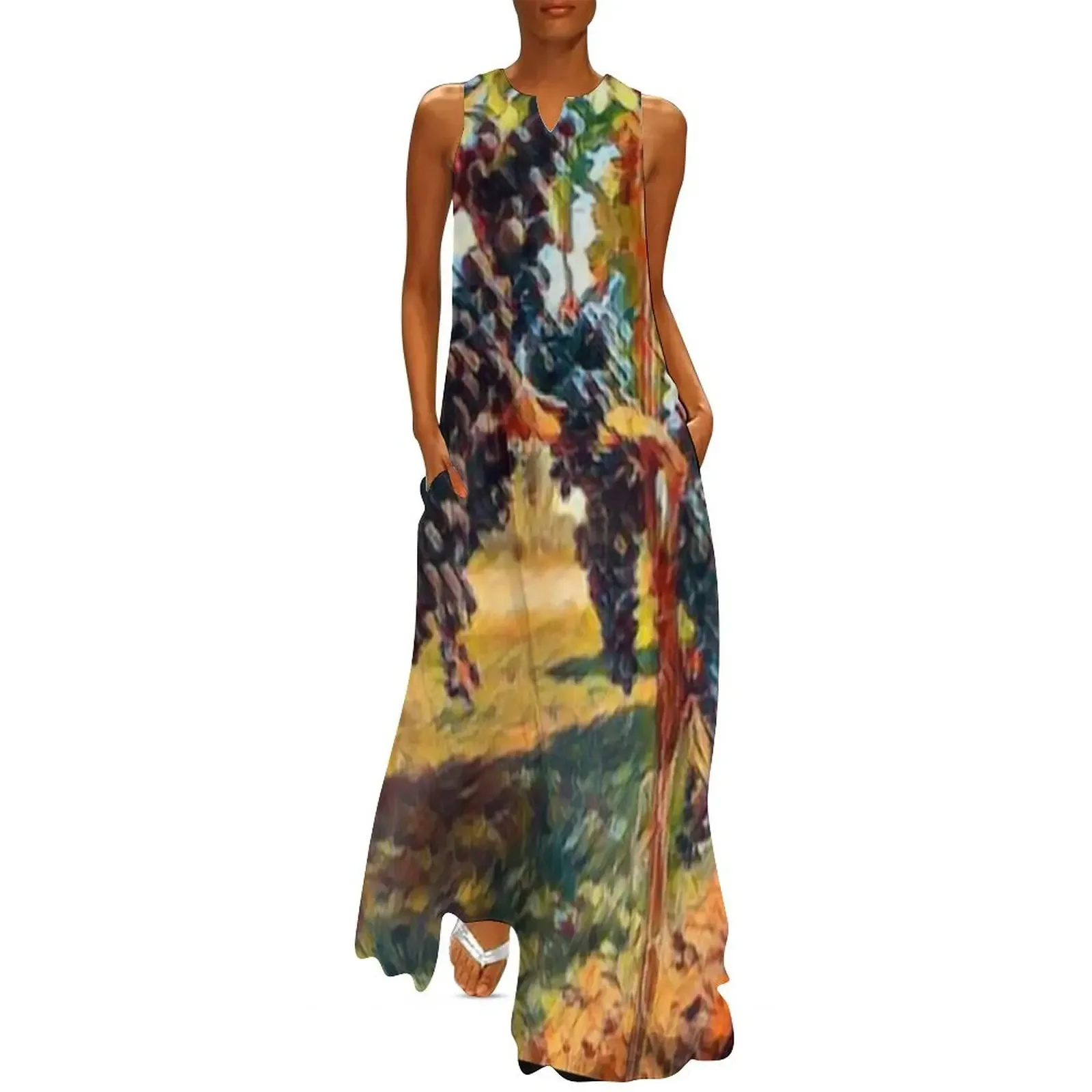 

A Stunning Italian Vineyard Long Dress loose summer dress women's summer jumpsuit Dress