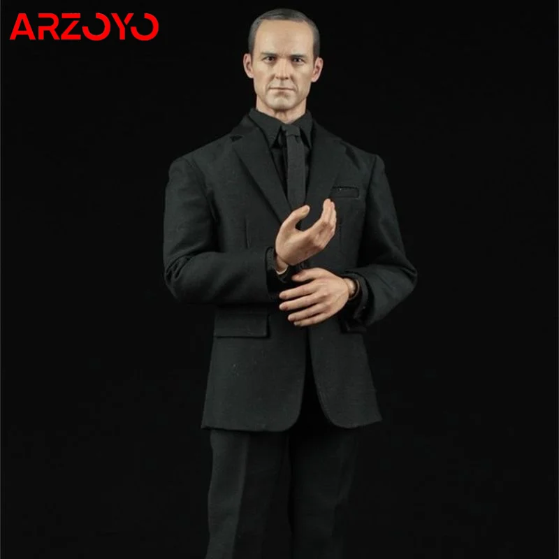 AFS A004 1/6 Scale Action Figure Male Black Clothes Suit Men's clothing Shirt Set For 12