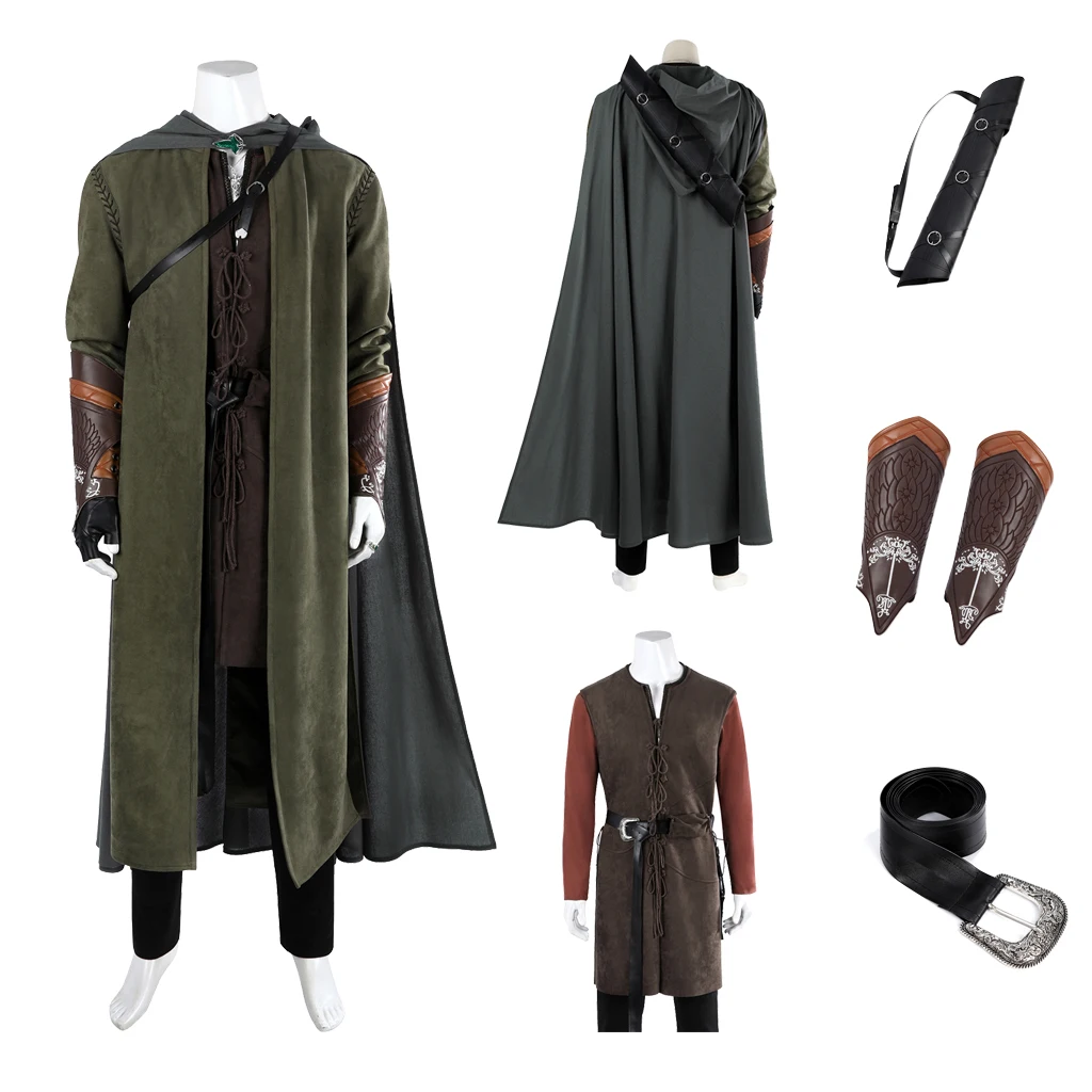 Movie Aragorn Cosplay Costume Uniform With Cape Full Set Men Aragorn Fancy Outfits Custom Made