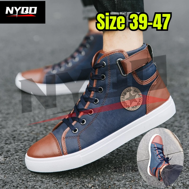 

2025 New Large Size High Top Men's Shoes Couple Board Shoes Casual Boot Breathable Summer Leisure Boot