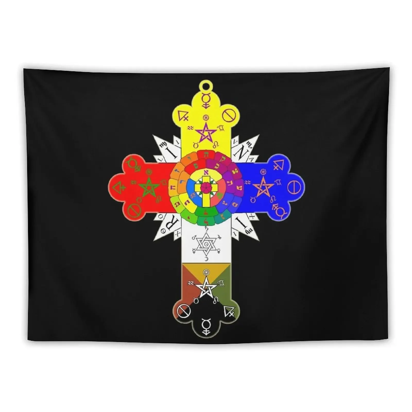 The Golden Dawn - Rose Cross. Tapestry Bedroom Decor Aesthetic Decorations For Your Bedroom Tapestry