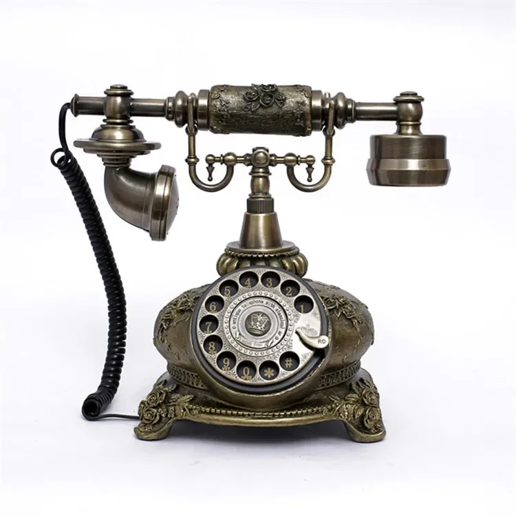 DurableAntique Telephone, Turntable, Old European Style, Creative Fashion Retro Landline