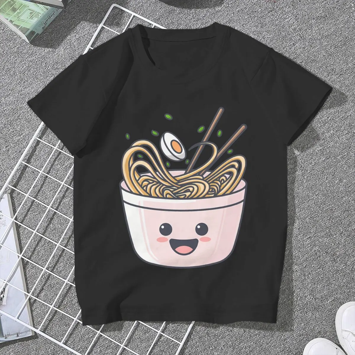 Women's Cute Egg T Shirt The Great Ramen Off Kanagawa Clothes Fun Short Sleeve Round Neck Tee Shirt Original T-Shirts