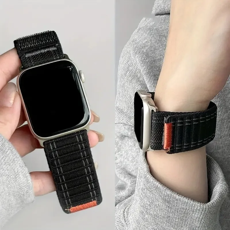 Nylon Strap For Apple Watch Band Ultra 1-3 49mm S11 46mm 42mm 45mm 41 44mm 38 Wave pattern Bracelet For iWatch Series 10 9 8 7 6