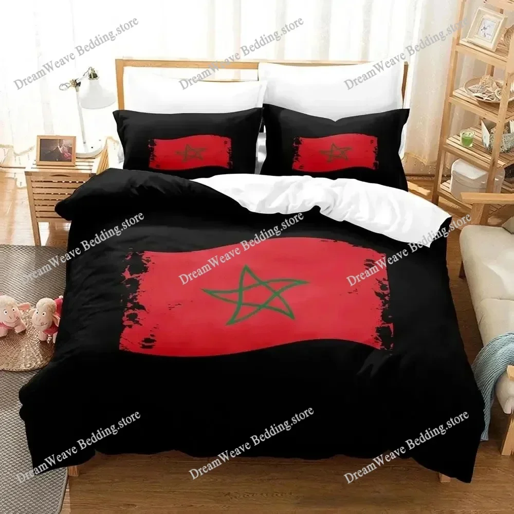 Morocco Flag Bedding Set Single Twin Full Queen King Size Bed Set Aldult Kid Bedroom Duvet Cover Sets Bed Sheet Set 2025
