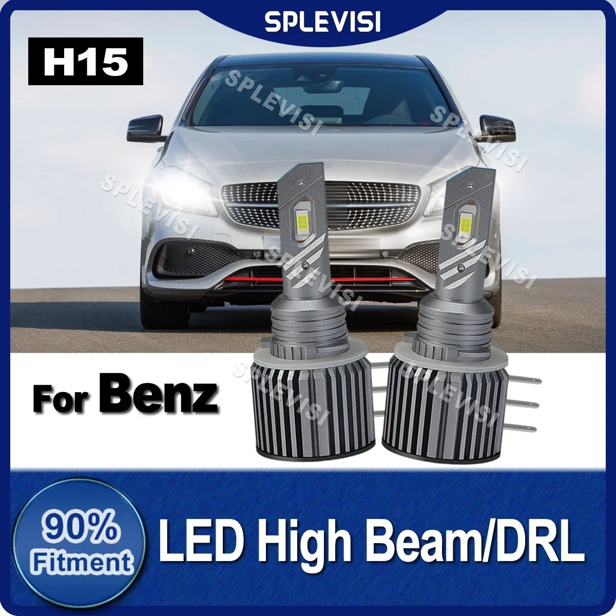 1 Pair Canbus LED H15 High Beam Day Running Light For Mercedes-Benz W447 CLA X117 C117 A-Class W176 X204 X156 Sprinter