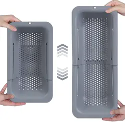 Sink Colander Filter basket - Wash vegetables and fruits - New home kitchen essentials - gray