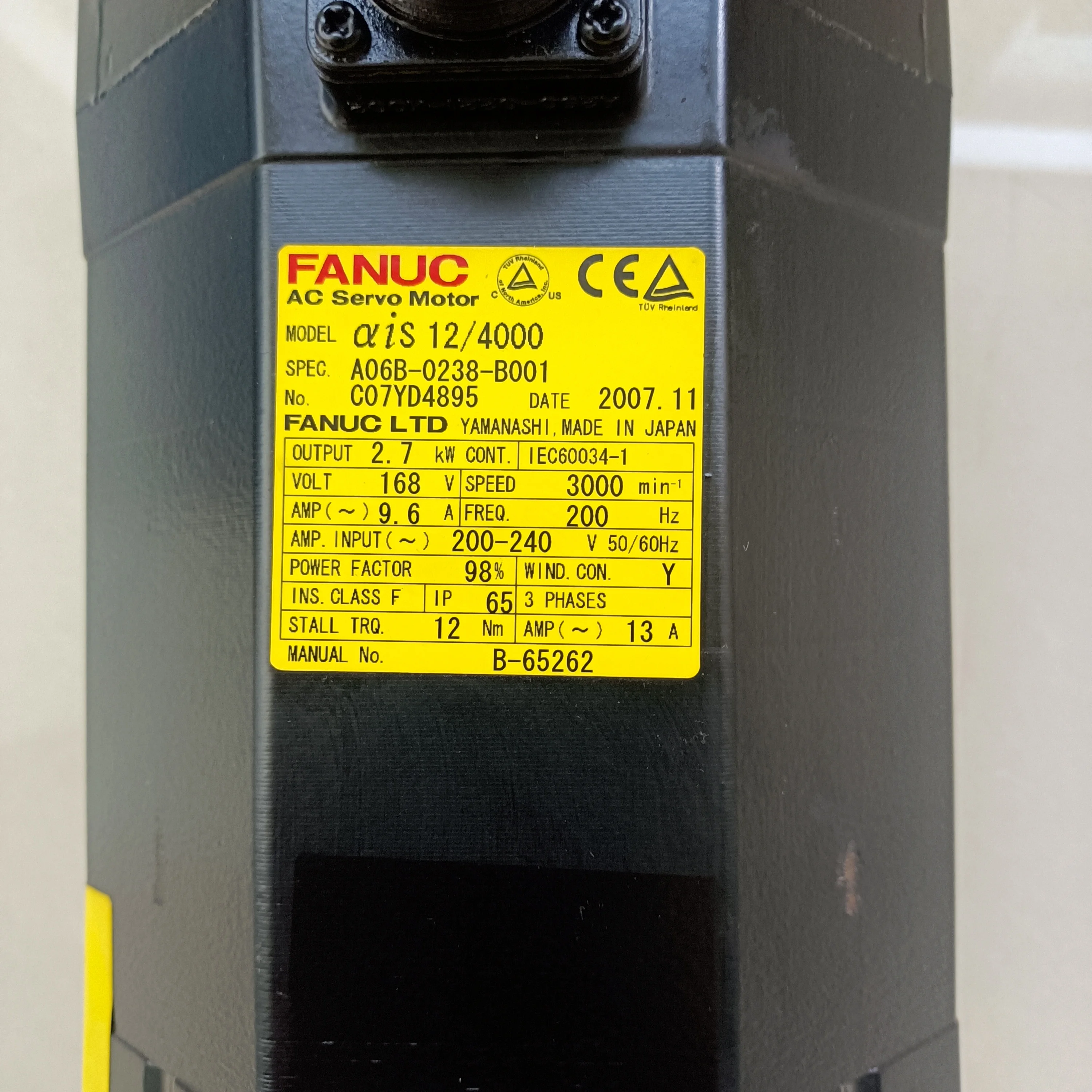 A06B-0238-B001 FANUC servo motor, the second-hand test is intact，Provide testing videos before shipment.