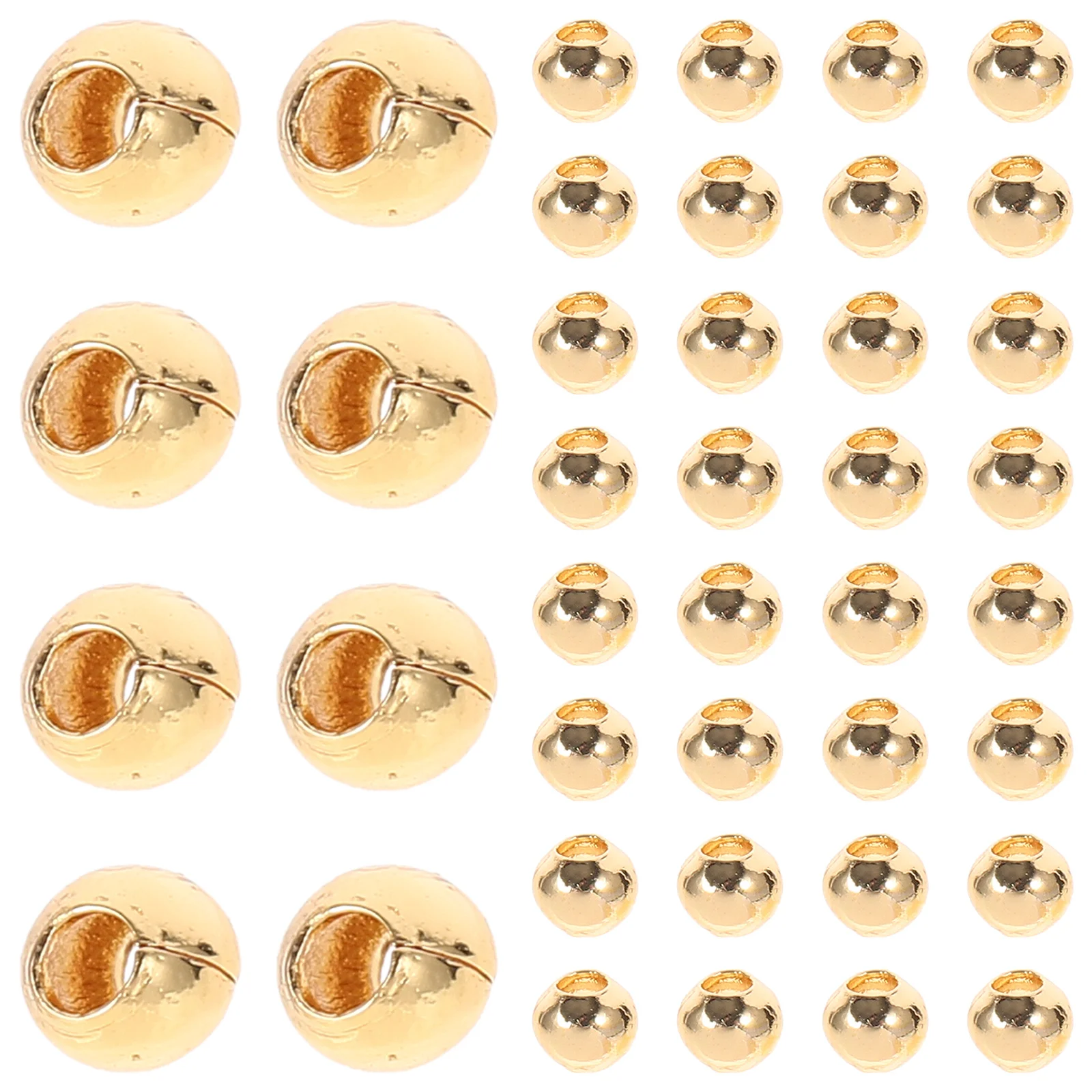 

600Pcs Gold-Plated Copper Beads Lightweight Loose Spacer Beads Multi-Purpose DIY Jewelry Craft Supplies for Bracelets Necklaces