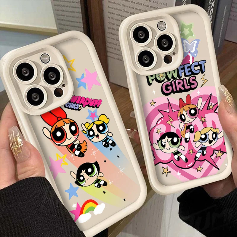 Lovely Powerpuff Girls Phone Case for Xiaomi POCO X6 X5 X4 GT F3 F4 F5 M6 Pro X3 NFC Mi 13T 12T 11T 13 12 11 Lite 5G NE Cover