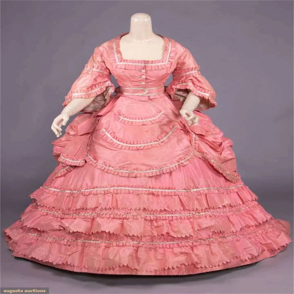 1800s Antebellum Era Afternoon Rococo Victorian Day Dress Costume Princess Civil War Ball Gown