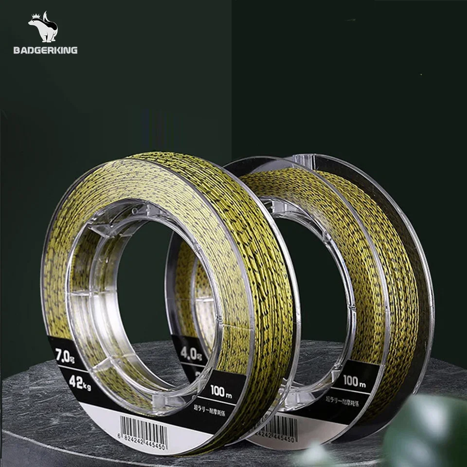 100m carp fishing leader line 4 strands PE braided fishing line multifilament line braid line Camouflage 4cord fishing line