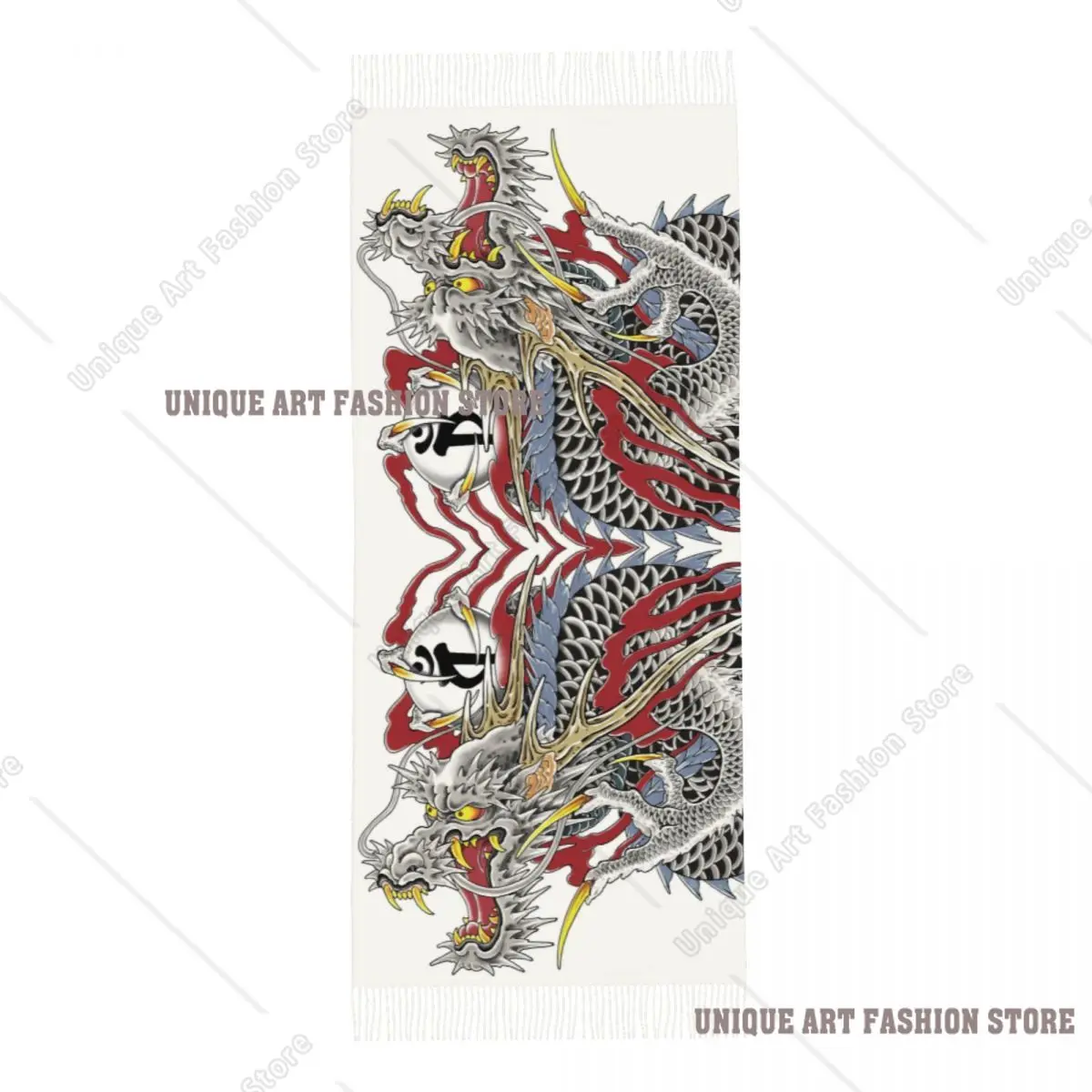Sciarpa con tatuaggio drago Kazuma Kiryu con stampa personalizzata Uomo Donna Sciarpe calde invernali Scialle in stile asiatico giapponese