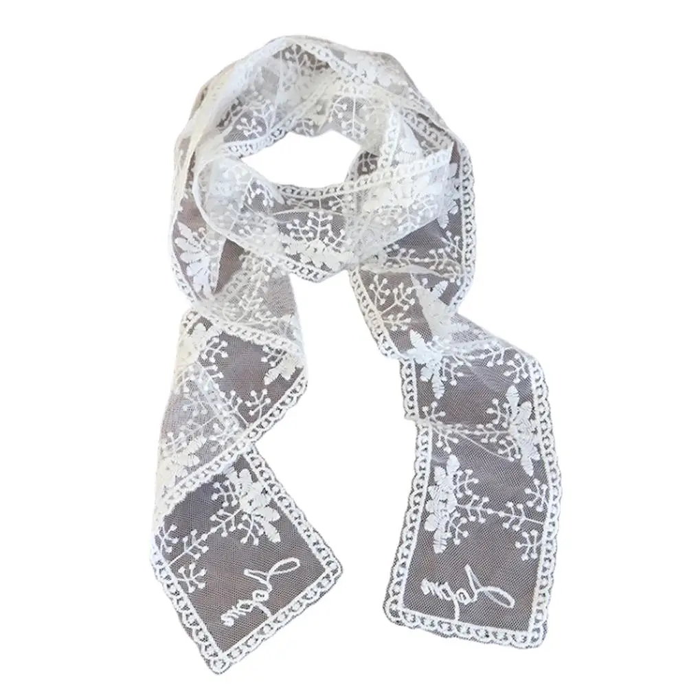 Blume Weiße Schleife Stirnband Haar Seil Haar Schal Krawatte Dekor Turban Kopftuch Spitze Frauen Schönheit Haar Zubehör Reise Foto Requisiten