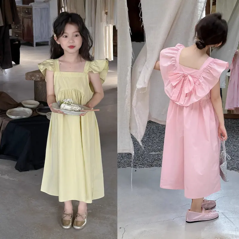 Girls' Dress 2025 Summer New Collection Children's Thin Cotton Tank Top Skirt Little Girls' Stylish Princess Dress