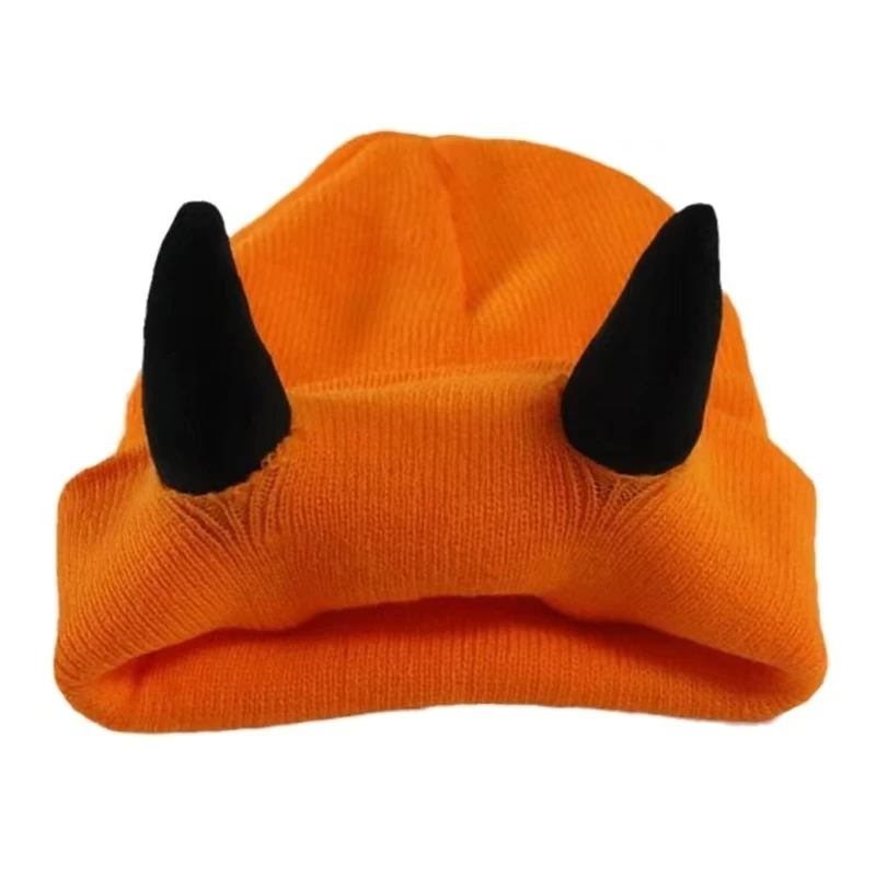 Halloween Party Novelty Devil Horn Knit Hat Festival Headwear