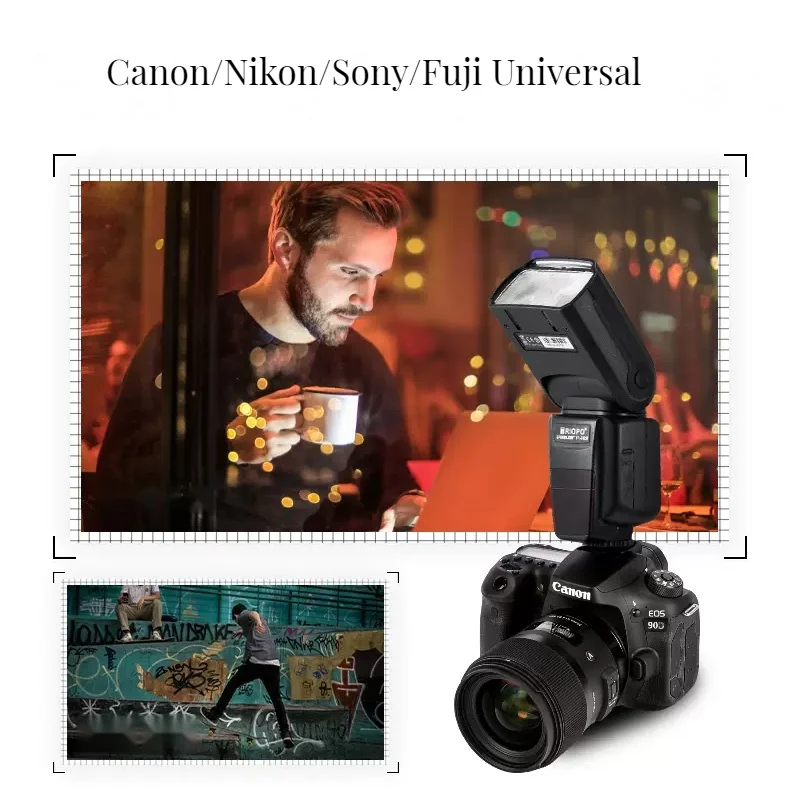 Triopo TR-950 ضوء فلاش Speedlight Speedlite Universal لـ Fujifilm Olympus Nikon Canon 650D 550D 450D 1100D 60D 7D 5D،...