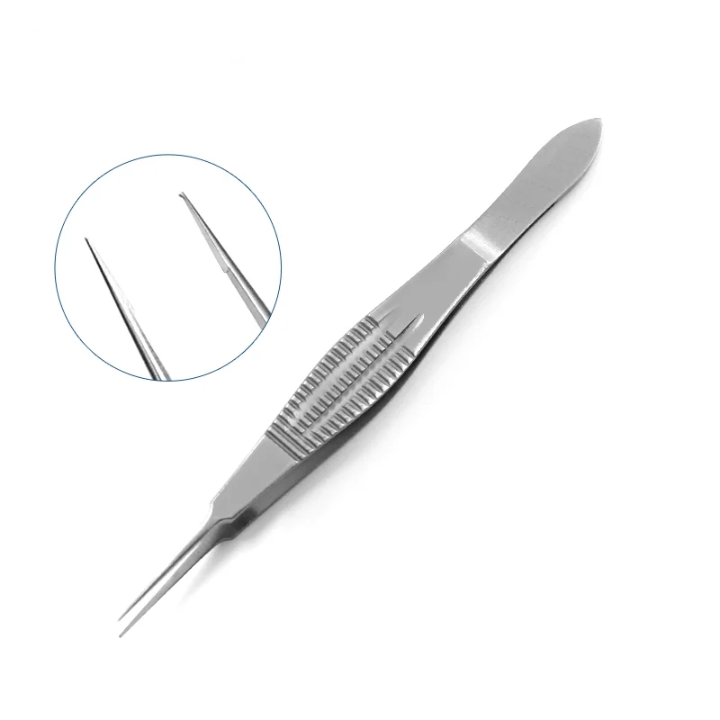 Pálpebra dupla plástico instrumentos cirúrgicos 1x2 dentes Smooth Ophthalmic tecido fórceps