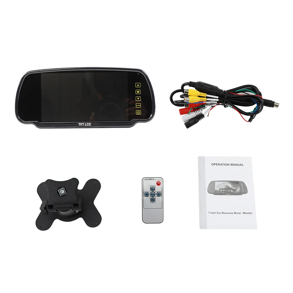 

Reverse Parking System 7 Inch AHD Car Monitor Rearview Mirror for 360 Car Camera System Support CVBS Input/630 Soultion