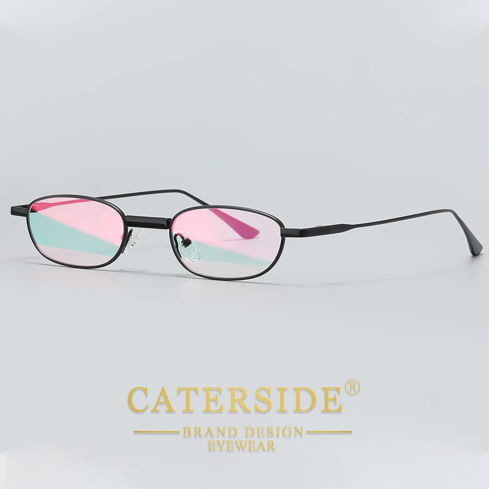 CATERSIDE Herren Hip-Hop-Sonnenbrille, Premium-Metall, kleiner Rahmen, Damen-Reise-, Business-, Party-, Urlaubsgeschenk, Dekorative Brille, UV400 – Detail 14