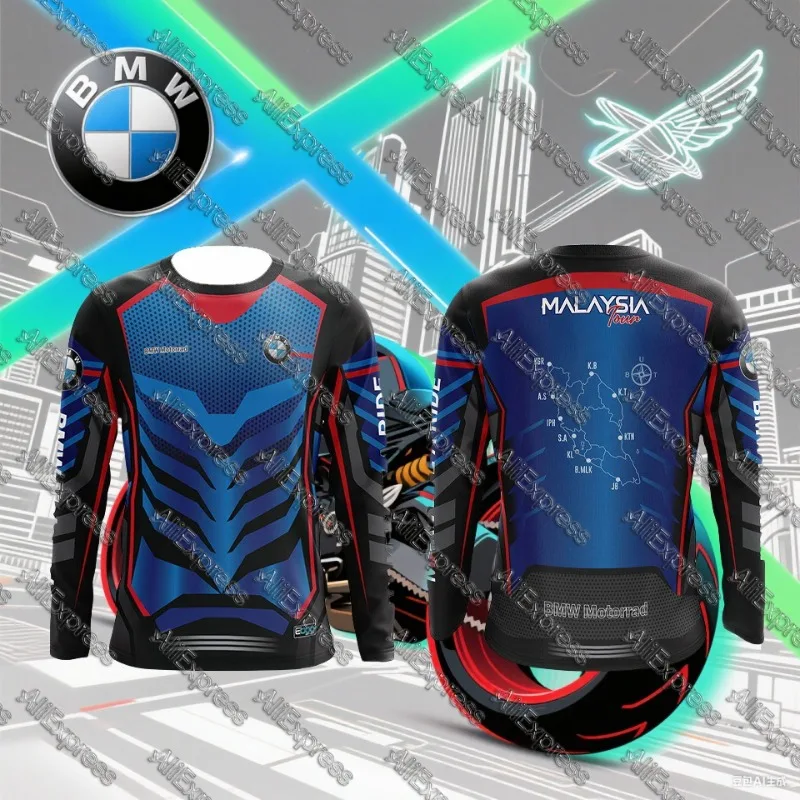

Hot Sale BMW Racing Round-neck Long-sleeved Breathable Casual T-shirts Breathable Quick-drying Sports Clothing for Men and Women