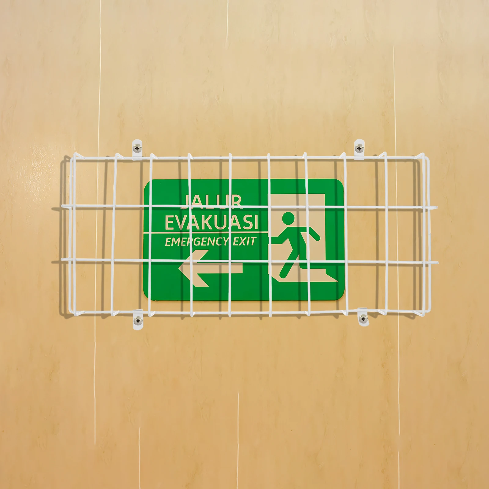 Emergency Light Cage Guard with Sleek Design Protection for Exit Signs in Schools Gyms Commercial Buildings Impact-Resistant