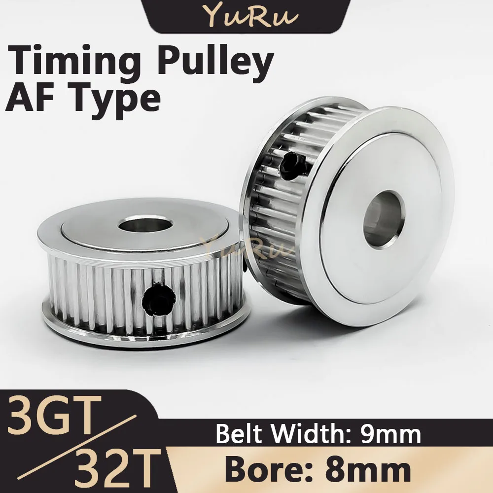 3GT3M 32Teeth Timing Pulley Bore 8mm GT3 32T Belt Width 9mm AF Type Tensioning Wheel Idler Synchronous 3D Printer Parts