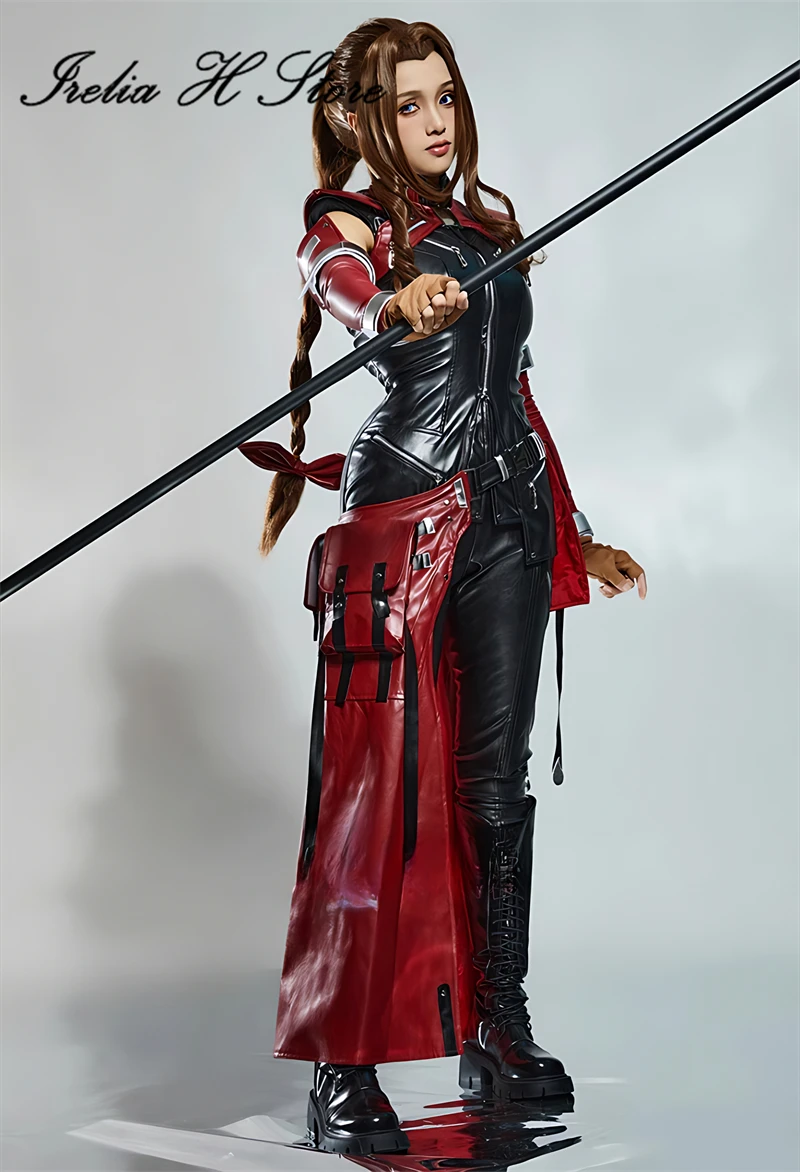 Irelia H Store FF14 Final Fantasy Aerith Costume Cosplay gioco di abiti rossi e neri