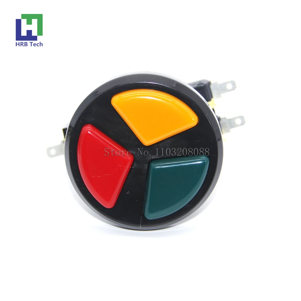 1pcs Baolian Arcade 3 In 1 Round Push Button With Microswithes Triple Color For Coin Operated Video Arcade Games Machine Control