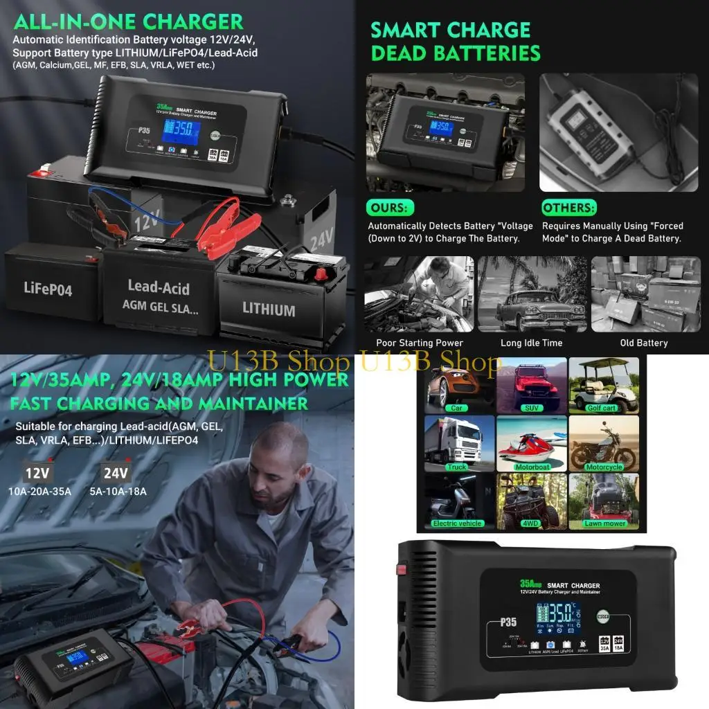 

U13B 35A Battery Maintainer Automotive Repair Technology For Lithium