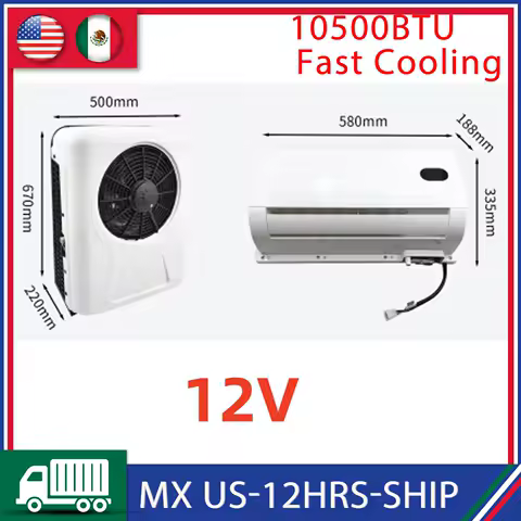 Aspligo Auto Electric Parking Air Conditioner 12V 10500btu Refrigeration Split Air Conditioning 24V for Truck Caravan Camper Van