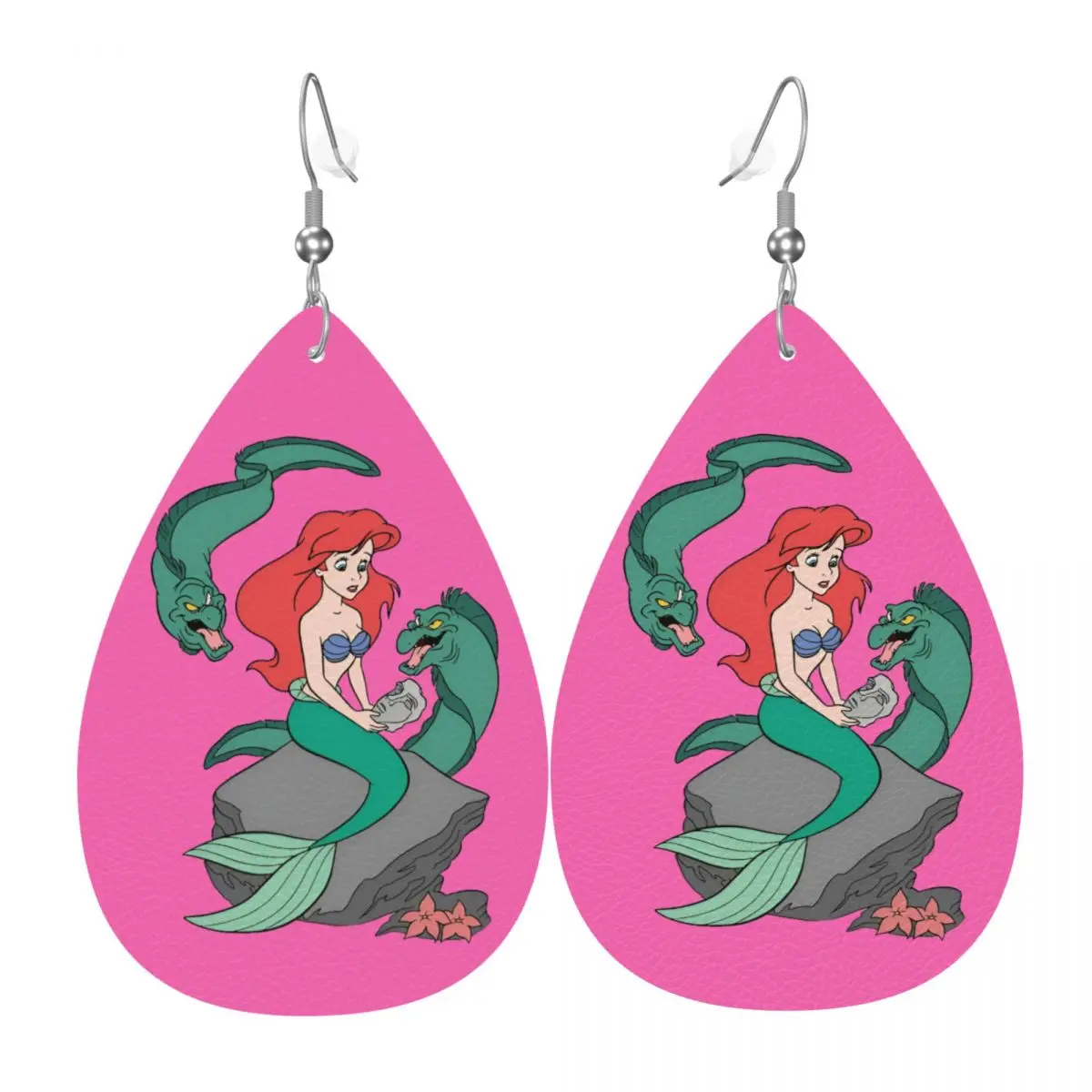 

Персонализированные кожаные серьги-капли «Русалочка» для принцессы Ариэль, украшения и аксессуары на День святого Валентина