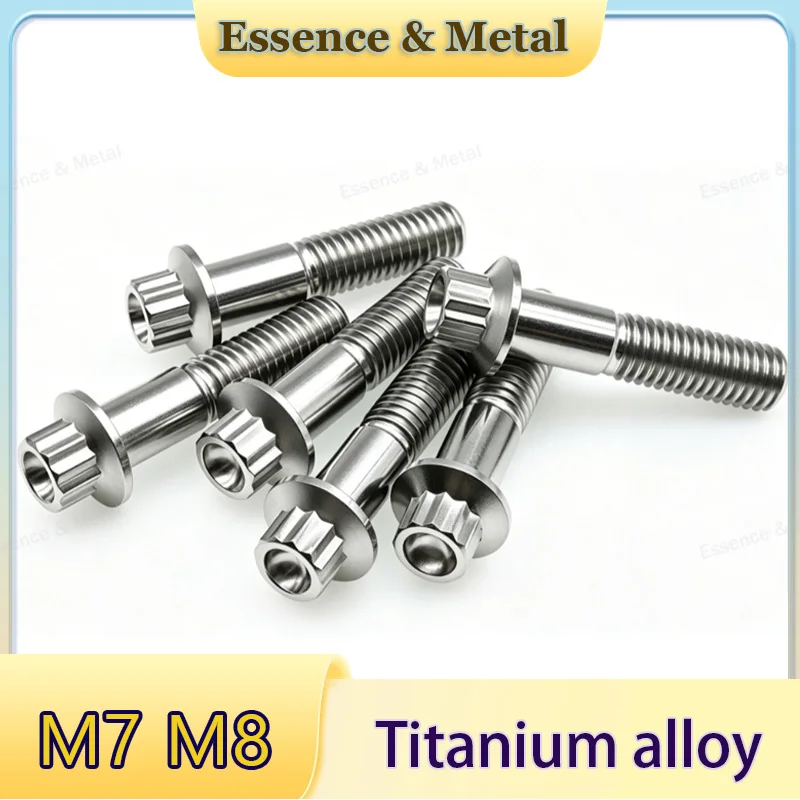 Titanium Alloy Bolt M7 M8 Flange 12-Angle Car Wheel Hub Split Wheel Hub Screws Plum Flange Head Suitable for BBS Split Wheel Hub