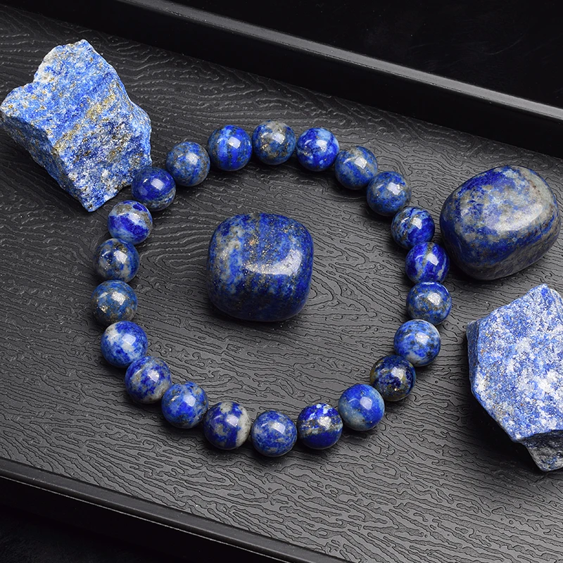 Real 5A Natural Lapis Lazuli Stone Beads Bracelet Homme Genuine Blue Lazurite Gem Original Natural Energy Stone Bracelet Jewelry