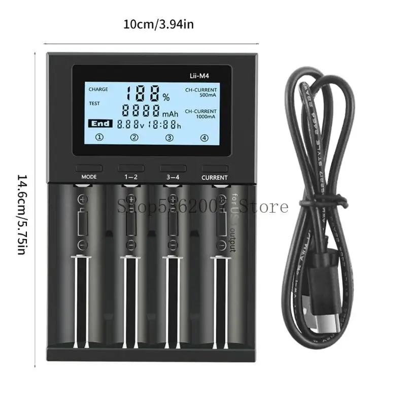 4 베이 LCD 디스플레이 배터리 충전 용량 테스터 18650 26650 22650 20700AA 3A 배터리 40JB